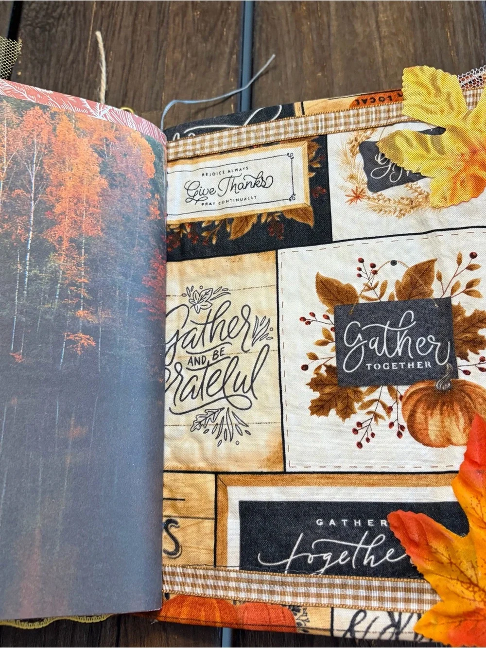 Fall Autumn Junk Journal Softcover Give Thanks Gather Thankful Decorated 3 Sig